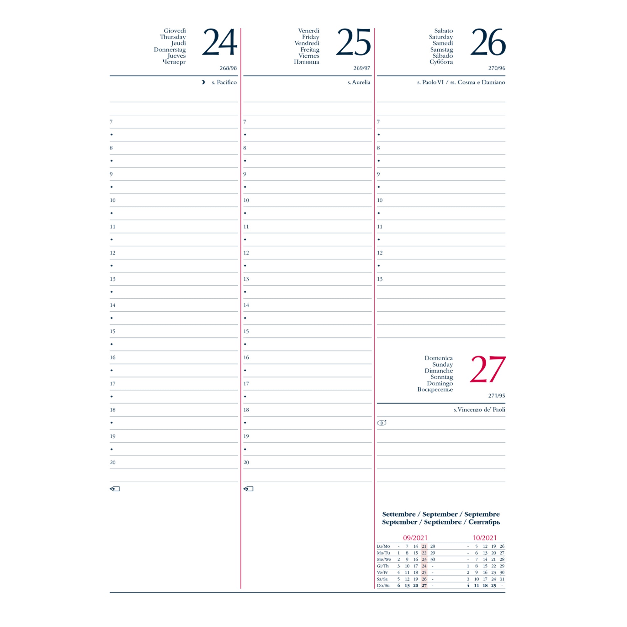 NO-BRAND - Agenda settimanale 2026 dim.17x24cm cop. In carta imbottita nero - 9131XMT14