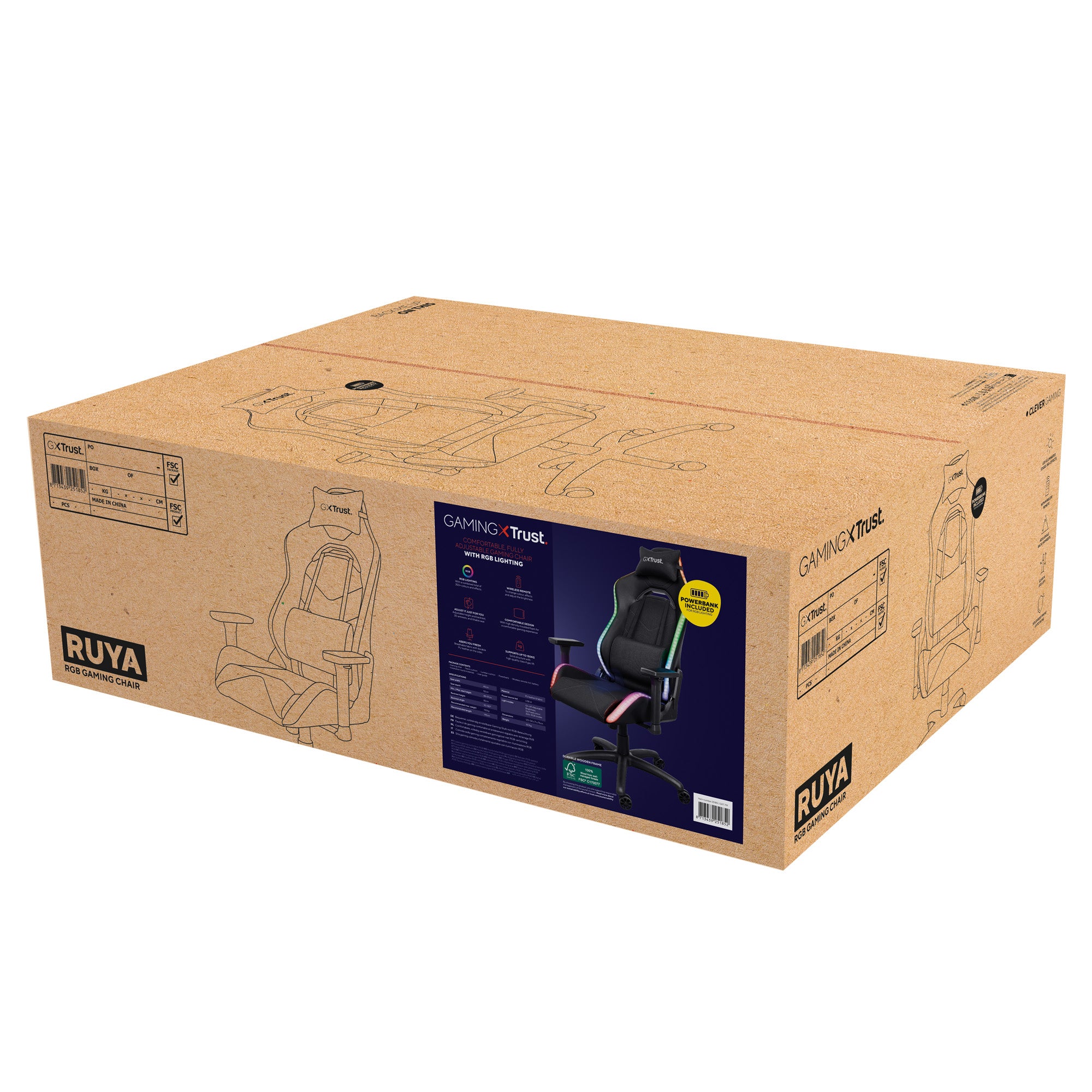 TRUST - Sedia da gaming nero gxt719 ruya rgb _ - 25185