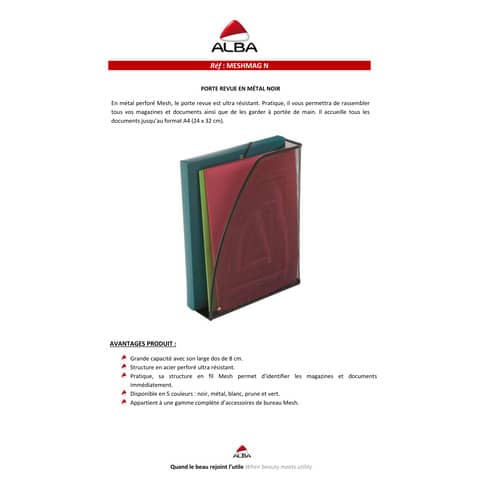 alba-portariviste-mesh-rete-metallica-nero