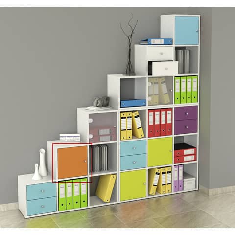 artexport-coppia-antine-arancio-libreria-rainbow