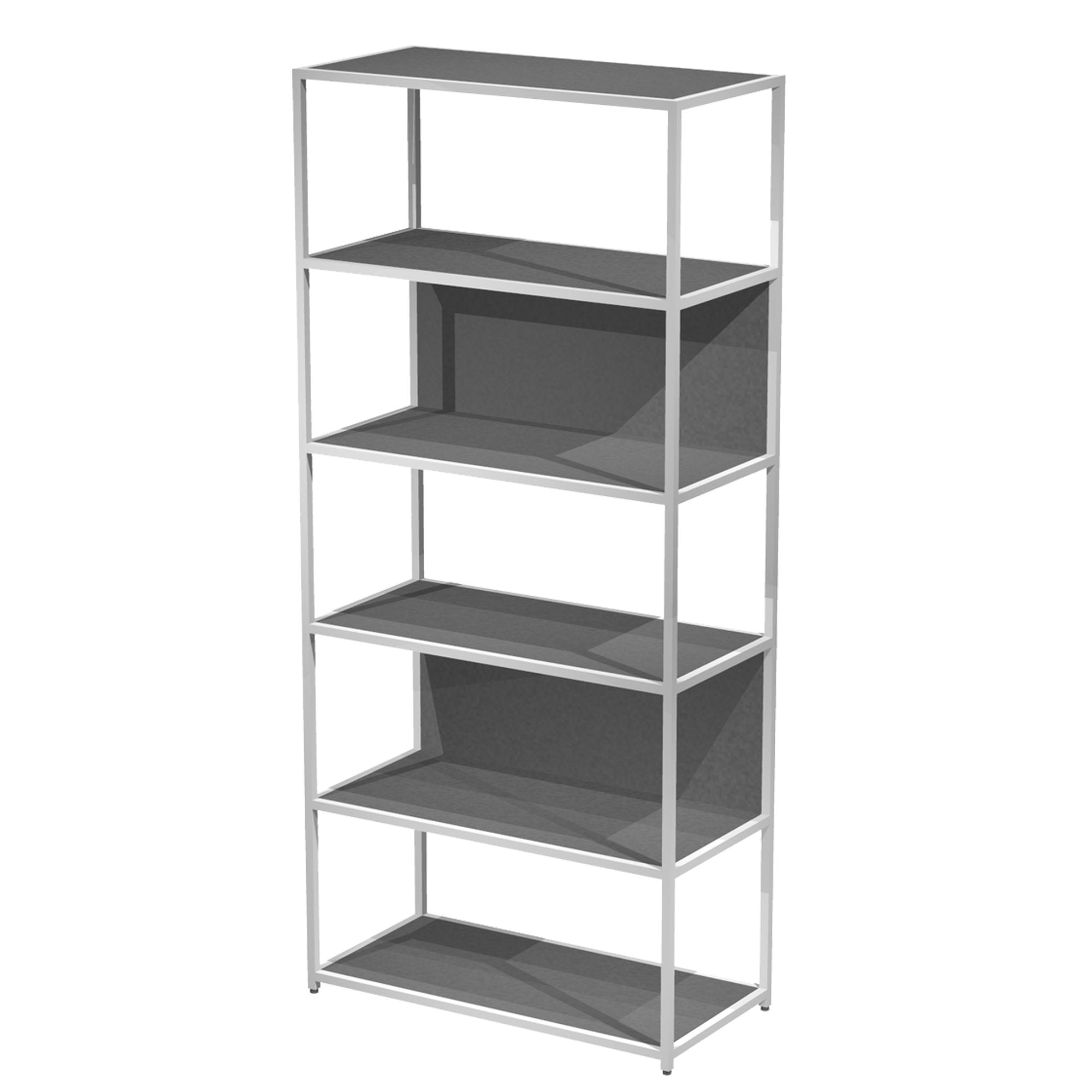 artexport-libreria-6-ripiani-90x44h200cm-struttura-metal-bianco-antracite-modular