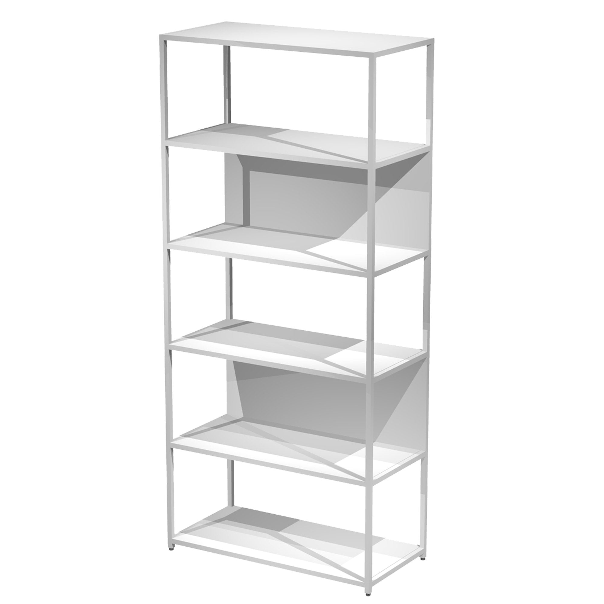 artexport-libreria-6-ripiani-90x44h200cm-struttura-metal-bianco-bianco-modular