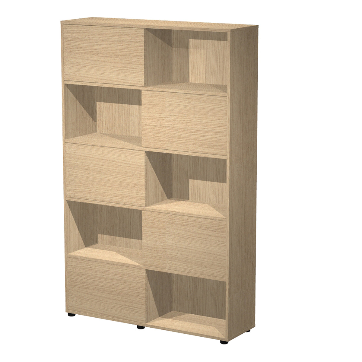 artexport-libreria-alta-5-ripiani-ante-scorr-120x35cm-h191cm-rovere-rovere-tetris