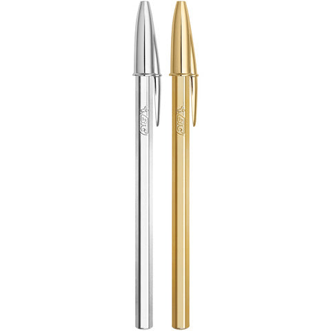 bic-espositore-banco-40-pezzi-cristal-fusto-oro-argento-inchiostro-blu-nero-9213381