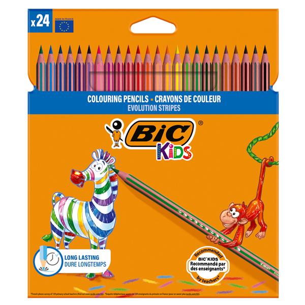 bic-kids-astuccio-24-matite-evolution-stripes-colori-assortite-bic