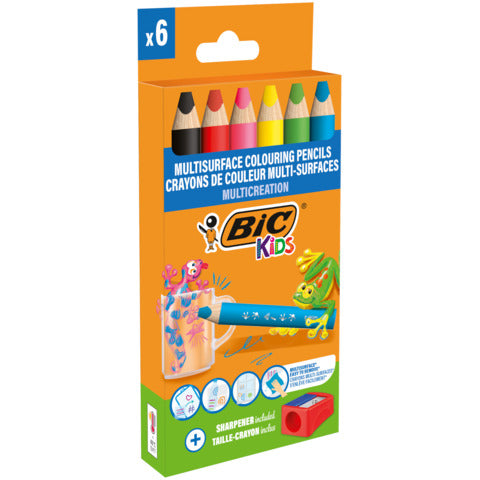 bic-matite-colorate-kids-multisurface-fusto-triangolare-conf-6-pezzi-assortiti-temperamatite-515220