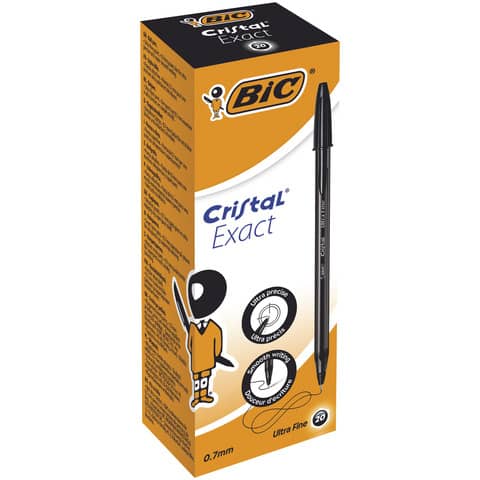 bic-penna-sfera-cappuccio-cristal-exact-0-7-mm-nero-992603
