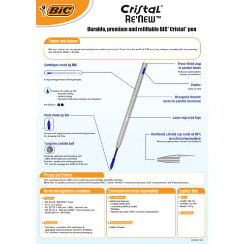 bic-penna-sfera-ricaricabile-cristal-re-new-1-mm-blu-997202
