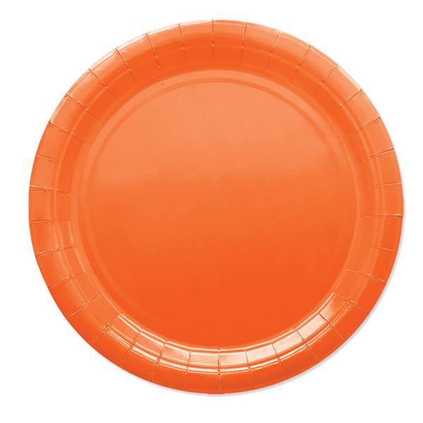 big-party-25-piatti-piani-d24cm-ecocolor-biodegradabile-arancione