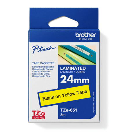 brother-nastro-laminato-etichettarice-nero-giallo-24-mm-x-8-mt-tze-651