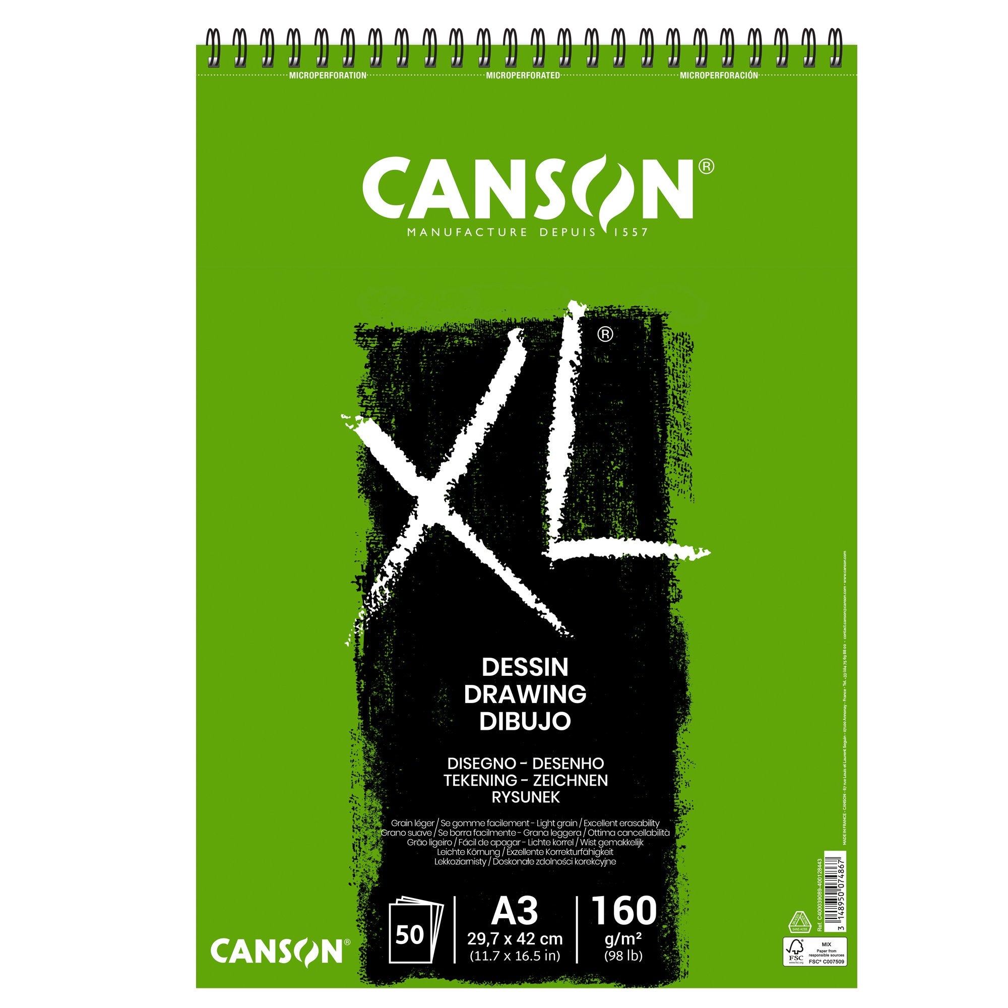 canson-album-spiralato-lato-corto-xl-drawing-a3-50-fg-160-gr-