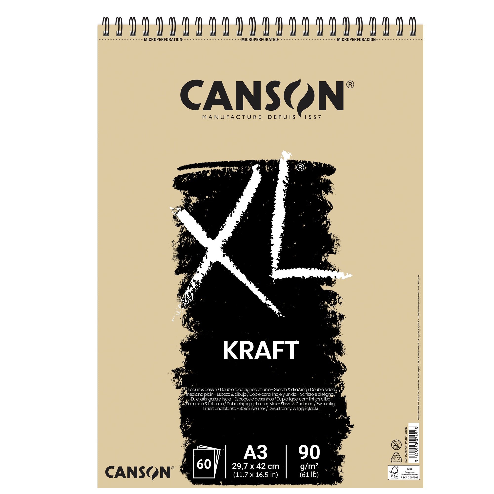 canson-album-spiralato-lato-corto-xl-kraft-a3-60-fg-90-gr-