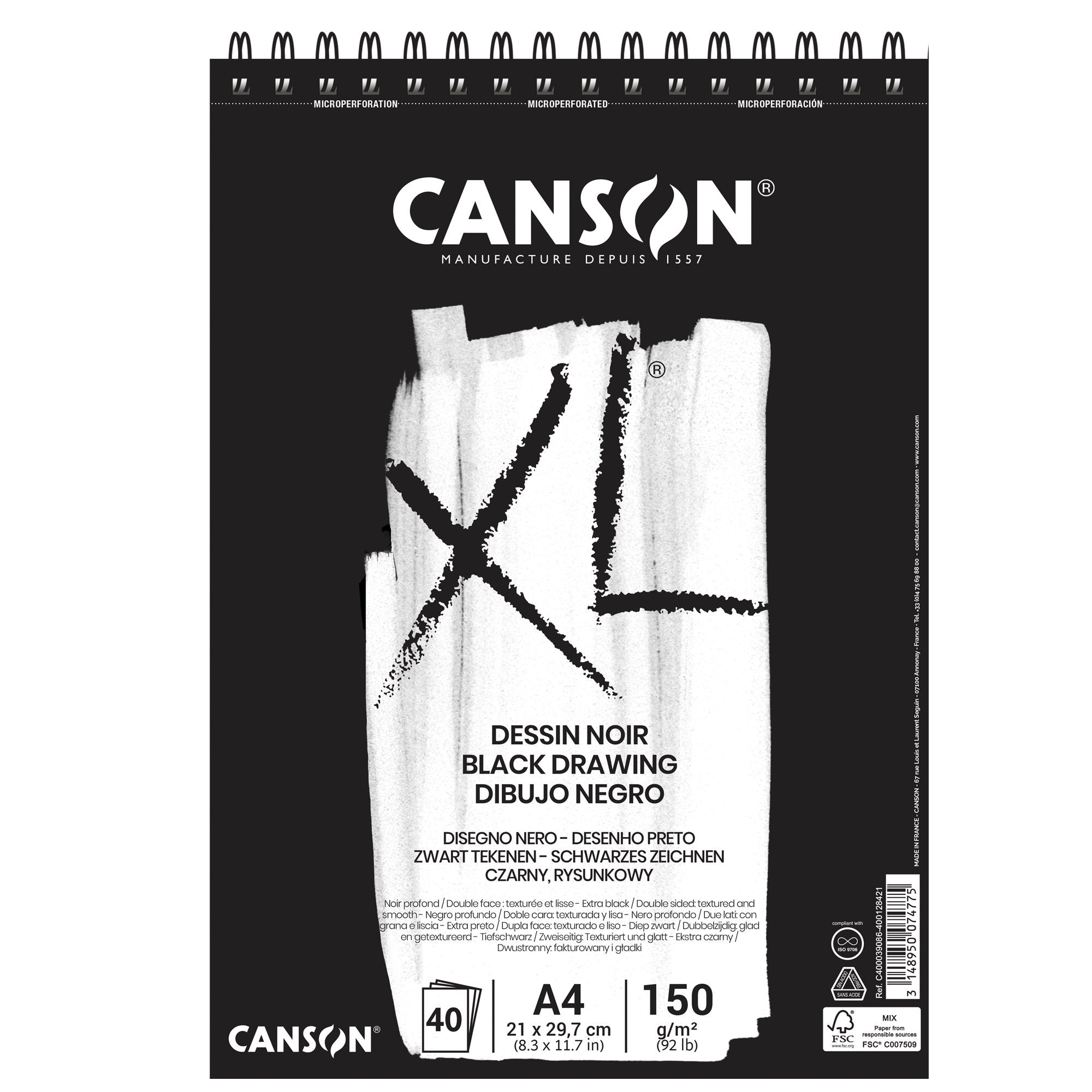 canson-album-xl-dessin-noir-f-to-a4-150gr-40fg