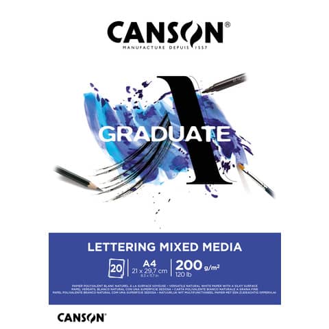 canson-blocco-graduate-lettering-mixed-media-a4-20-fogli-200-g-mq-bianco-c31250p028
