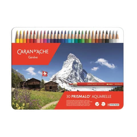 carand-ache-matite-colorate-acquerellabili-carandache-prismalo-scatola-metallo-30-colori-assortiti-999330