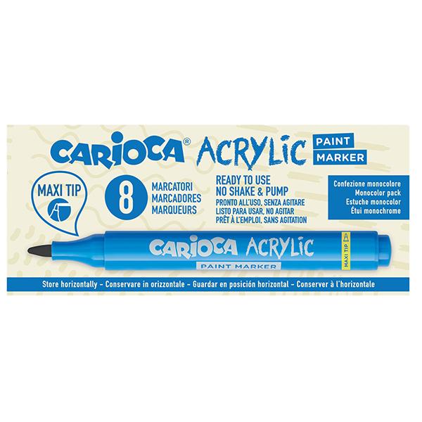 carioca-box-8-paint-marker-acrilico-punta-maxi-rosso