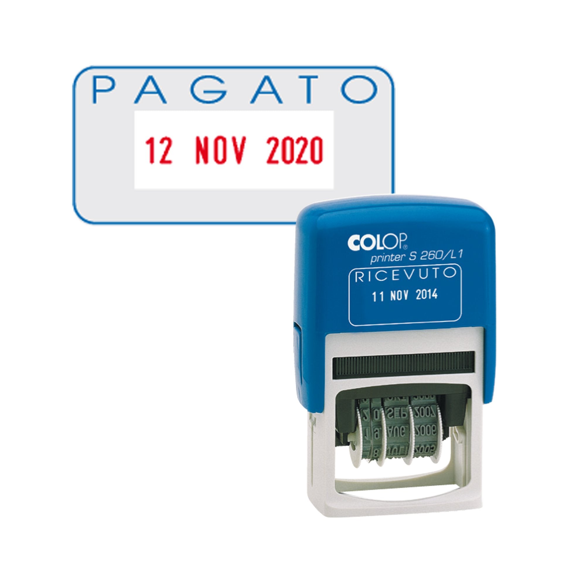 colop-timbro-s260-l2-datario-pagato-4mm-autoinchiostrante