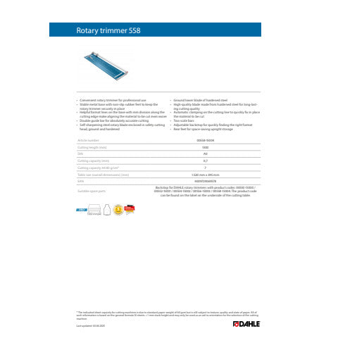 dahle-taglierina-rullo-pressino-automatico-luce-1300-0-7-mm-blu-r000558