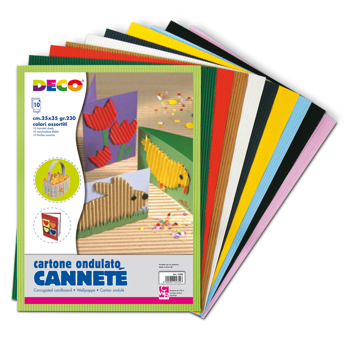 deco-busta-10fg-cartoncino-ondulato-25x35cm-cannete-colori-assortiti