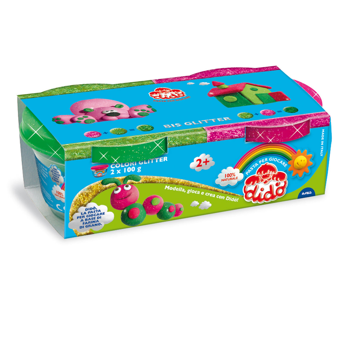 didò-set-2-barattoli-100gr-magenta-verde-glitter
