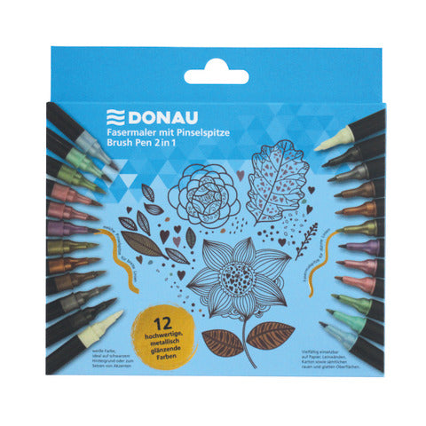 donau-pennarello-dual-brush-doppia-punta-conf-12-colori-assortiti-322293
