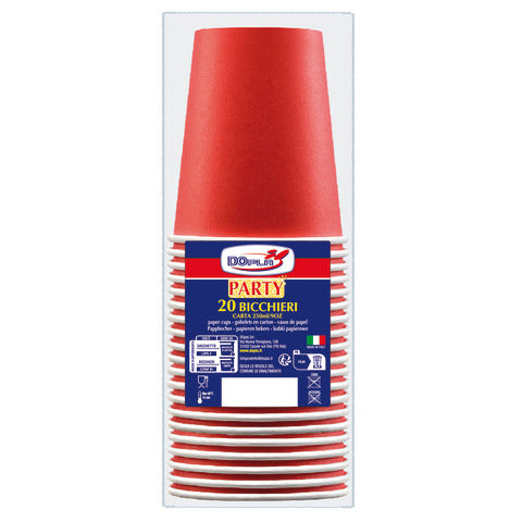 dopla-green-bicchieri-carta-250-ml-conf-20-pz-rosso-42188