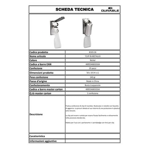 durable-clip-ricambio-portabadge-nichel-conf-25-810326