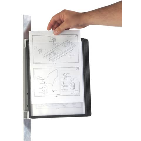 durable-leggio-parete-vario-magnet-wall-5-pannelli-a4-nero-591401