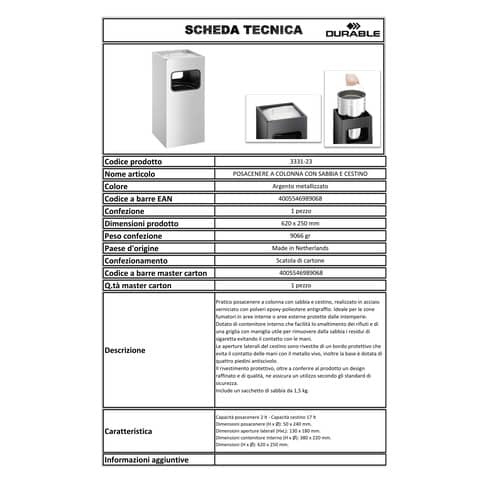 durable-posacenere-colonna-acciaio-sabbia-cestino-base-quadrata-h-62-x-diametro-25-cm-argento-metallizzato-333123