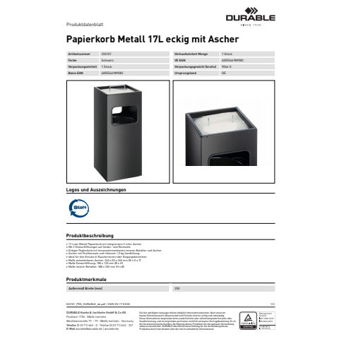 durable-posacenere-colonna-acciaio-sabbia-cestino-base-quadrata-h-62-x-diametro-25-cm-nero-333101