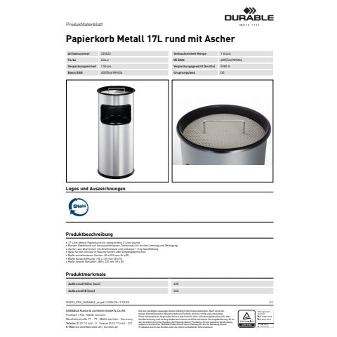 durable-posacenere-colonna-acciaio-sabbia-cestino-base-tonda-h-62-x-diametro-26-cm-argento-metallizzato-333023