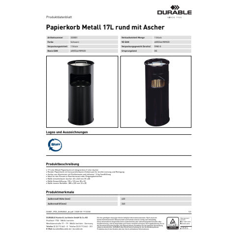 durable-posacenere-colonna-acciaio-sabbia-cestino-base-tonda-h-62-x-diametro-26-cm-nero-333001