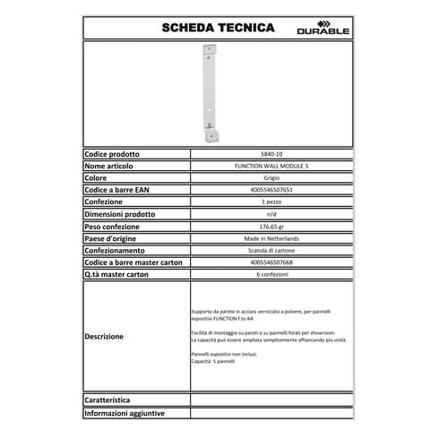 durable-supporto-parete-function-wall-module-5-acciaio-verniciato-polvere-grigio-584010