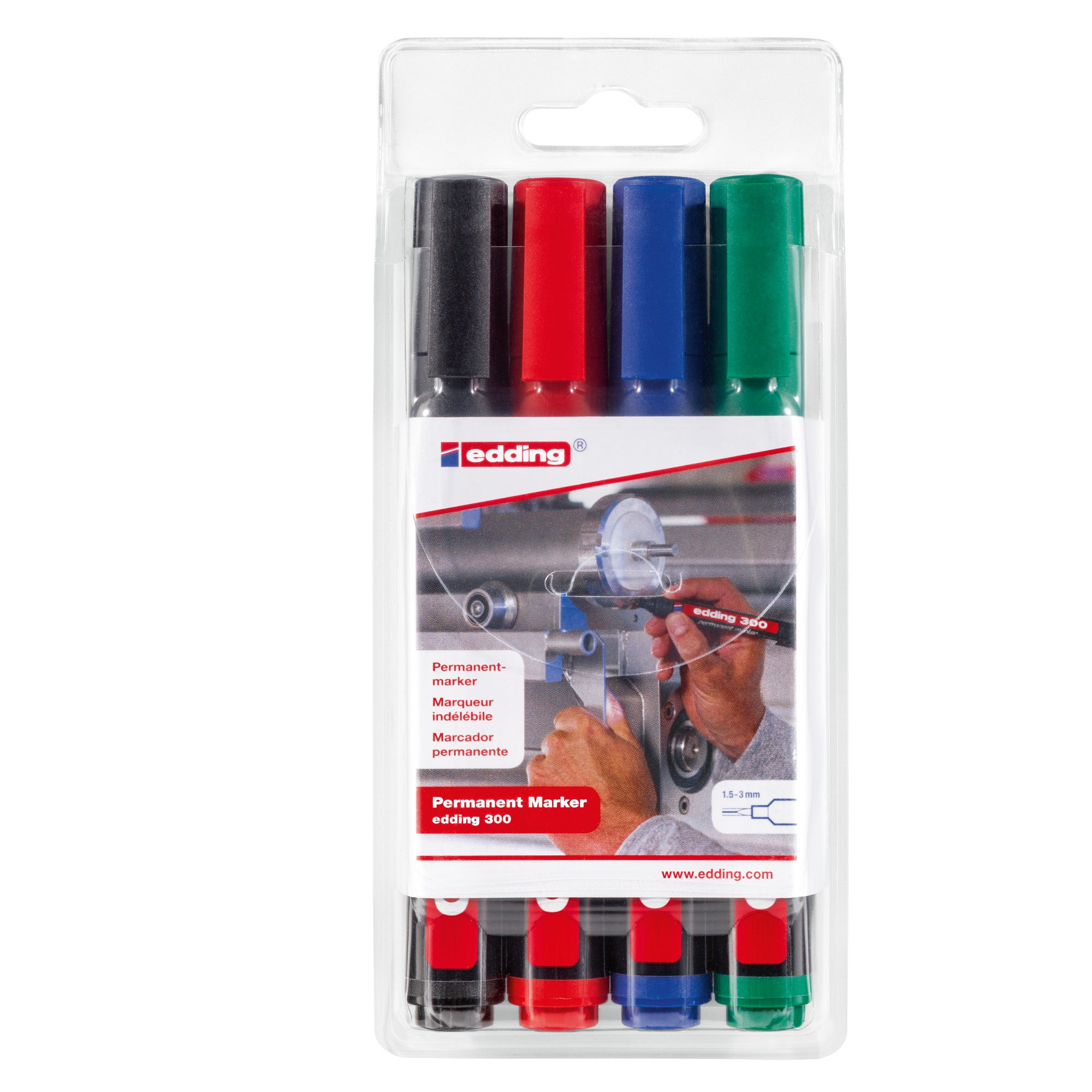 edding-astuccio-4-marcatore-permanente-eddig-300-punta-conica-colori-assortiti