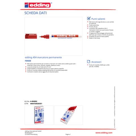 edding-marcatore-permanente-404-punta-conica-0-75-mm-rosso-4-404002