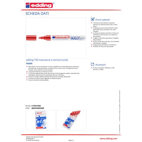 edding-marcatore-vernice-750-punta-conica-2-4-mm-rosso-4-750002