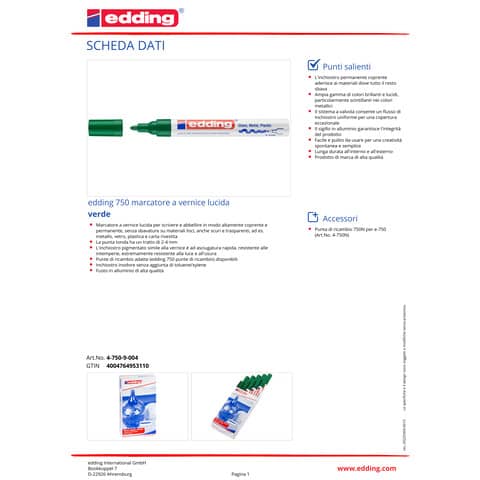 edding-marcatore-vernice-750-punta-conica-2-4-mm-verde-4-750004