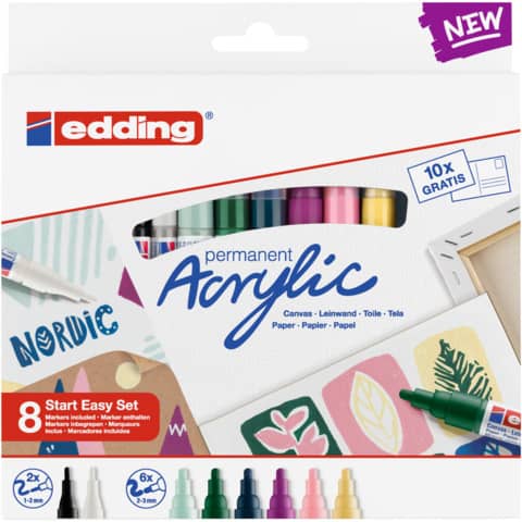 edding-marcatori-acrilici-start-easy-set-punte-tonde-assortite-assortiti-8-colori-e-ses8n