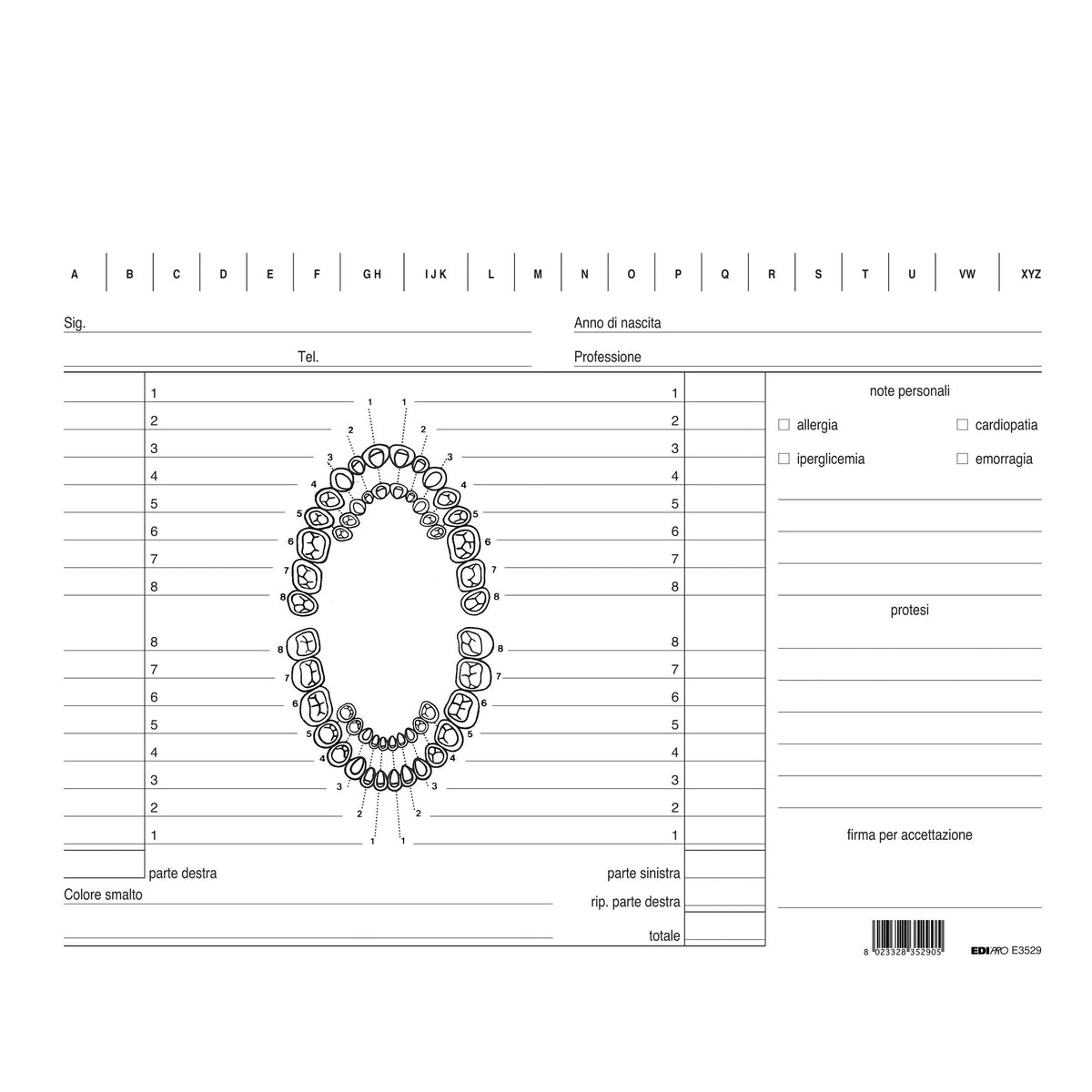 edipro-100-schede-dentisti-17x24cm-verde-e3529