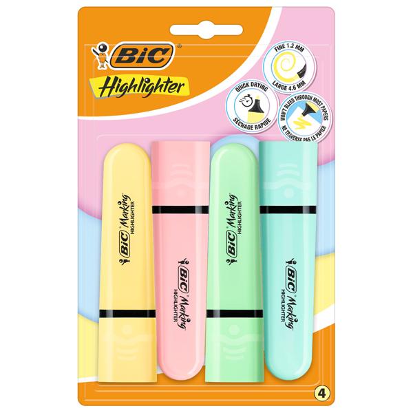 elm-astuccio-4-evidenziatori-flat-colori-assortiti-pastel-bic