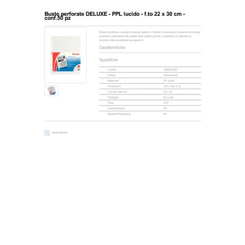 esselte-buste-perforazione-universale-lisce-copy-safe-22x30-cm-deluxe-alto-spessore-conf-50-395097500