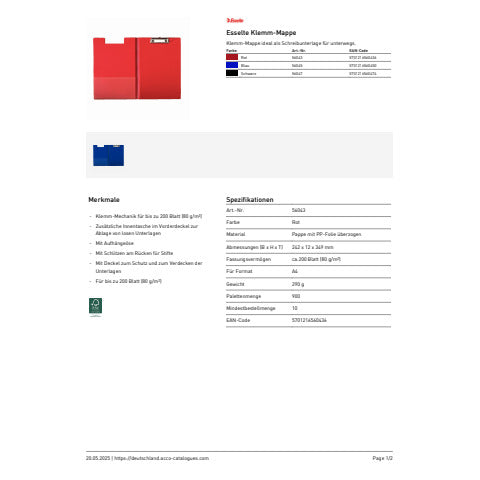 esselte-portablocco-clip-daily-cartoncino-polipropilene-24-3x34-cm-rosso-56043