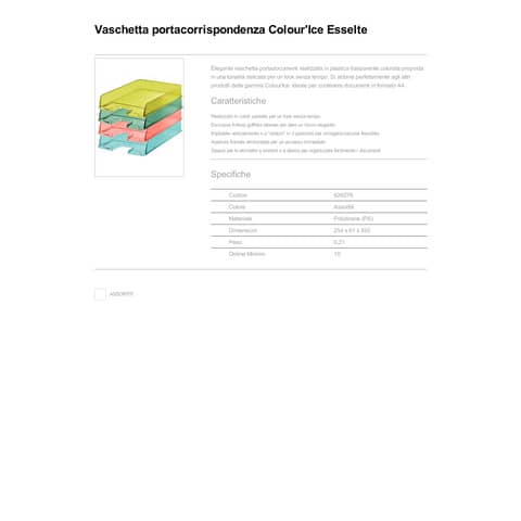 esselte-vaschetta-portacorrispondenza-colourice-polistirolo-a4-assortiti-626276