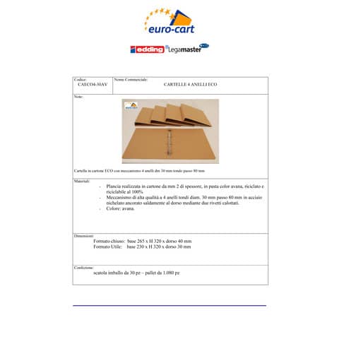 euro-cart-raccoglitore-4-anelli-tondi-30-mm-eco-avana-23x32-cm-dorso-4-cm-caeco04-30av