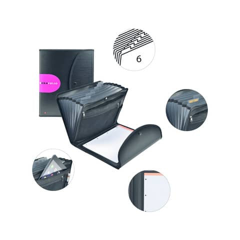 exacompta-cartella-conferenze-nero-exafolio-6-scomparti-55834e