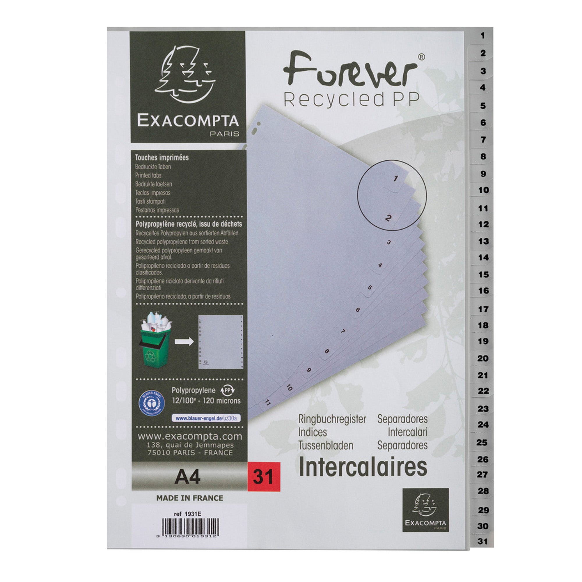 exacompta-intercalare-numerico-pp-riciclato-31-tasti-1-31-grigio-a4
