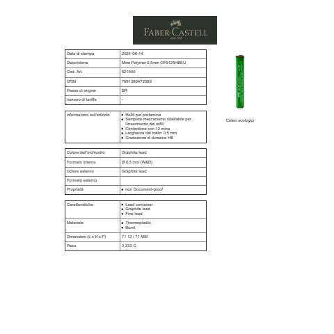 faber-castell-astuccio-12-mine-hb-0-5-mm-521500
