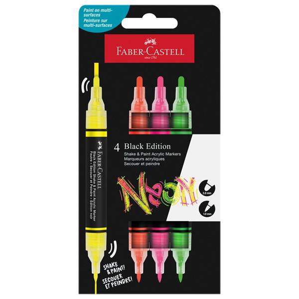 faber-castell-astuccio-4-marcatori-shakepaint-black-edition-colori-assortiti-neon-faber-castel