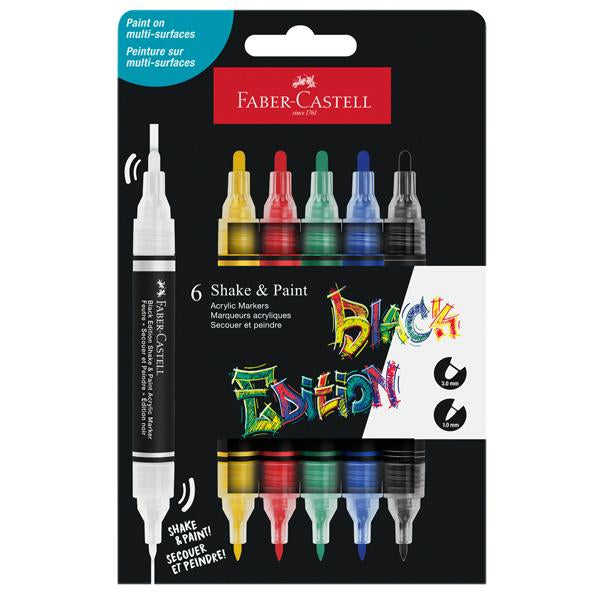 faber-castell-astuccio-6-marcatori-shakepaint-black-edition-colori-assortiti-basic-faber-caste