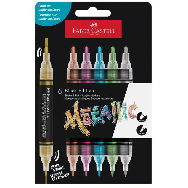 faber-castell-astuccio-6-marcatori-shakepaint-black-edition-colori-assortiti-metallic-faber-ca